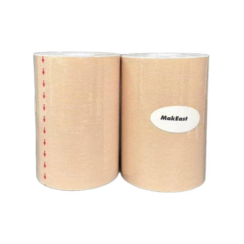 MakEast 2 Rolls Trans Tape for Transitioning Extra Wide Chest Binding Tape Latex Free FTM Chest Binder with Nipple Covers Ultra Sticky Waterproof & Flexible 4 in X 16.5 ft (Beige) - Image 4